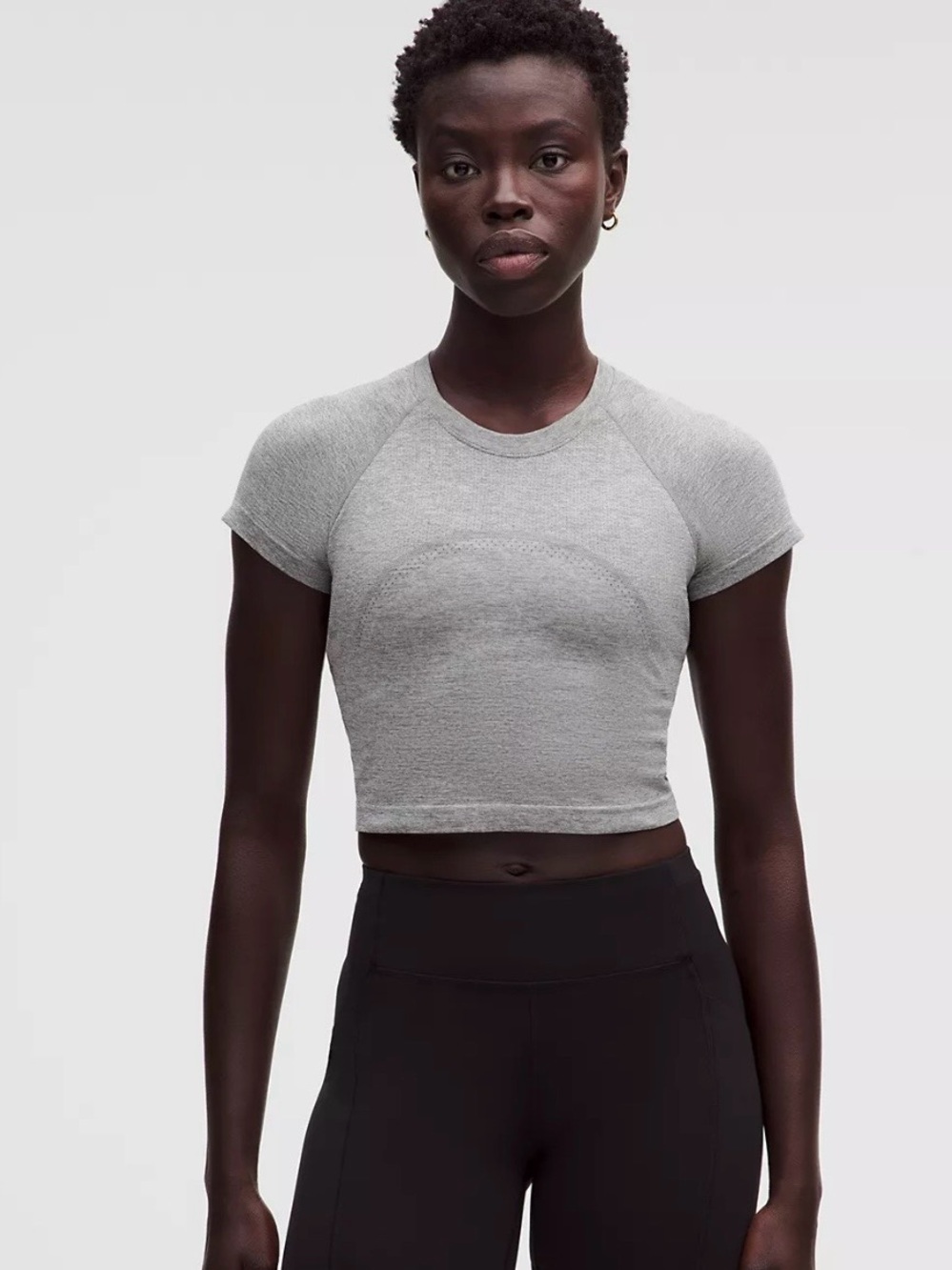 Women's Lululemon Gray Cropped Swiftly Tee Size 4